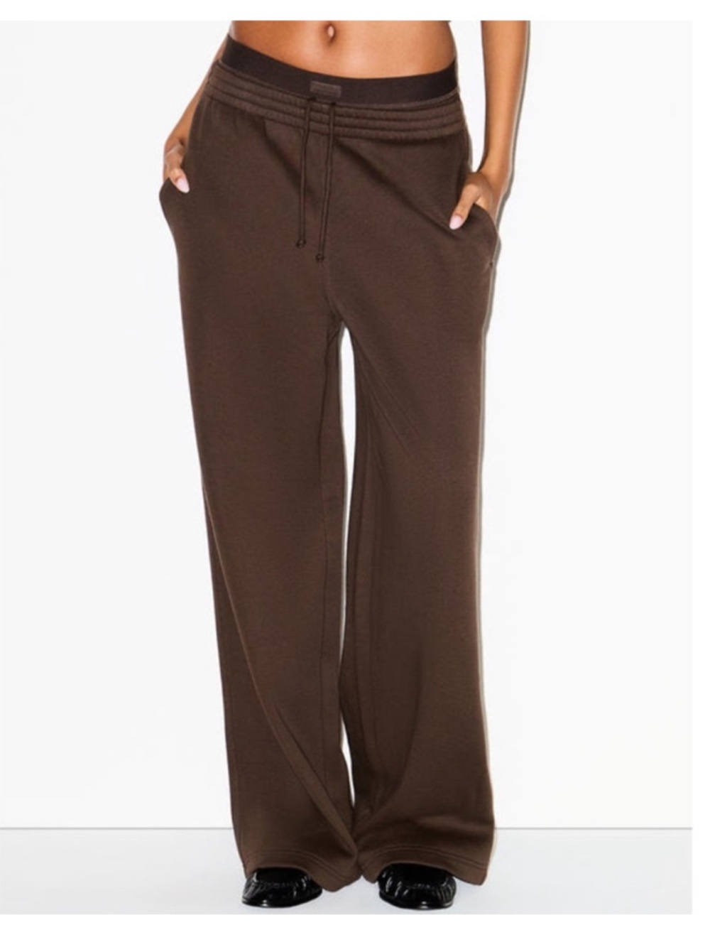 NWT SKIMS cotton fleece exposed boxer pant